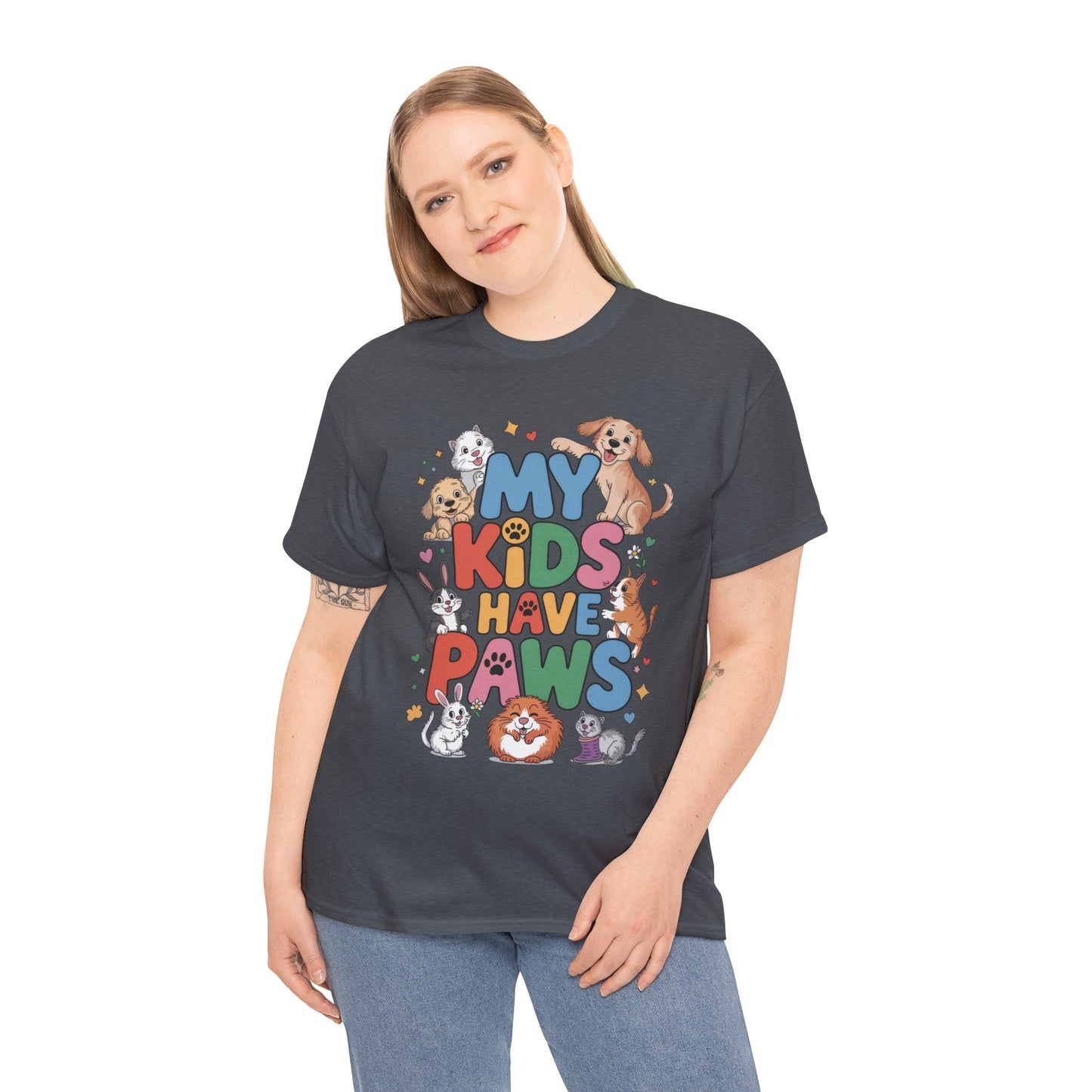 My Kids Have Paws Shirt, Cute Pet Mom Tee, Dog Cat Bunny Lover Gift, Funny Animal Parent T-Shirt, Gift for Pet Parents, Cute Pet T-Shirt