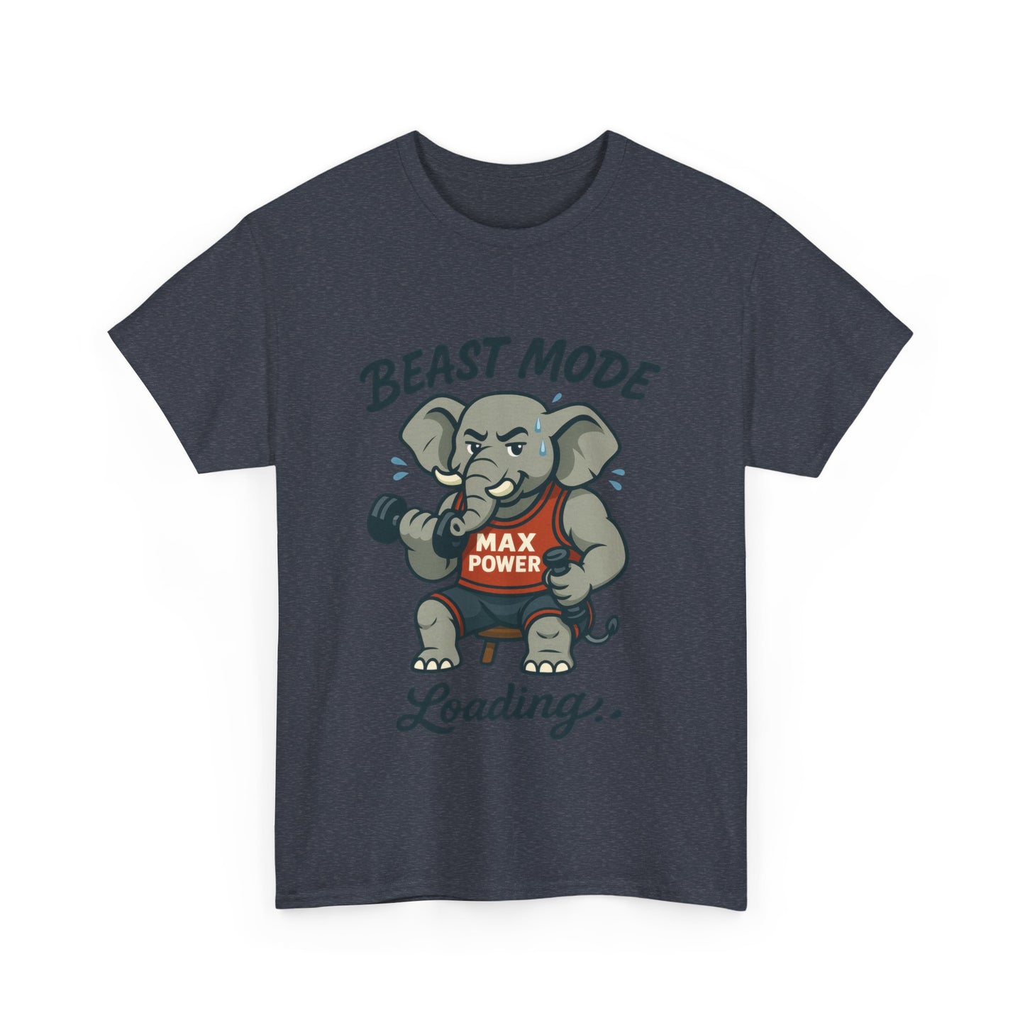 Beast Mode Elephant Gym Shirt, Funny Workout T-Shirt For Men, Max Power Fitness Tee, Beast Mode Loading Graphic, Gym Motivation Gift