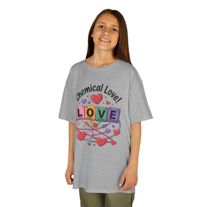 Kids Love Chemistry Girl Tee - Cute Gift for Science Lovers, Valentine's Day, Fun Classroom Wear, Adorable Kids Shirt, Colorful Kids Apparel
