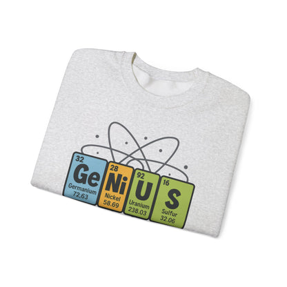 Funny Mens Genius Sweatshirt, Periodic Table Nerd Pullover, Smart Science Gift for Him, Genius Sweatshirt,  Science Lovers Gift