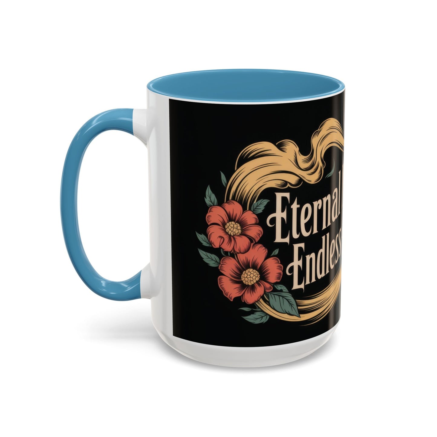 Eternal Mind Endless Flame Mug, Gothic Skull - Floral Coffee Cup, Dark Romantic Gift for Halloween or Everyday Use, Coffee Mug (11, 15oz)