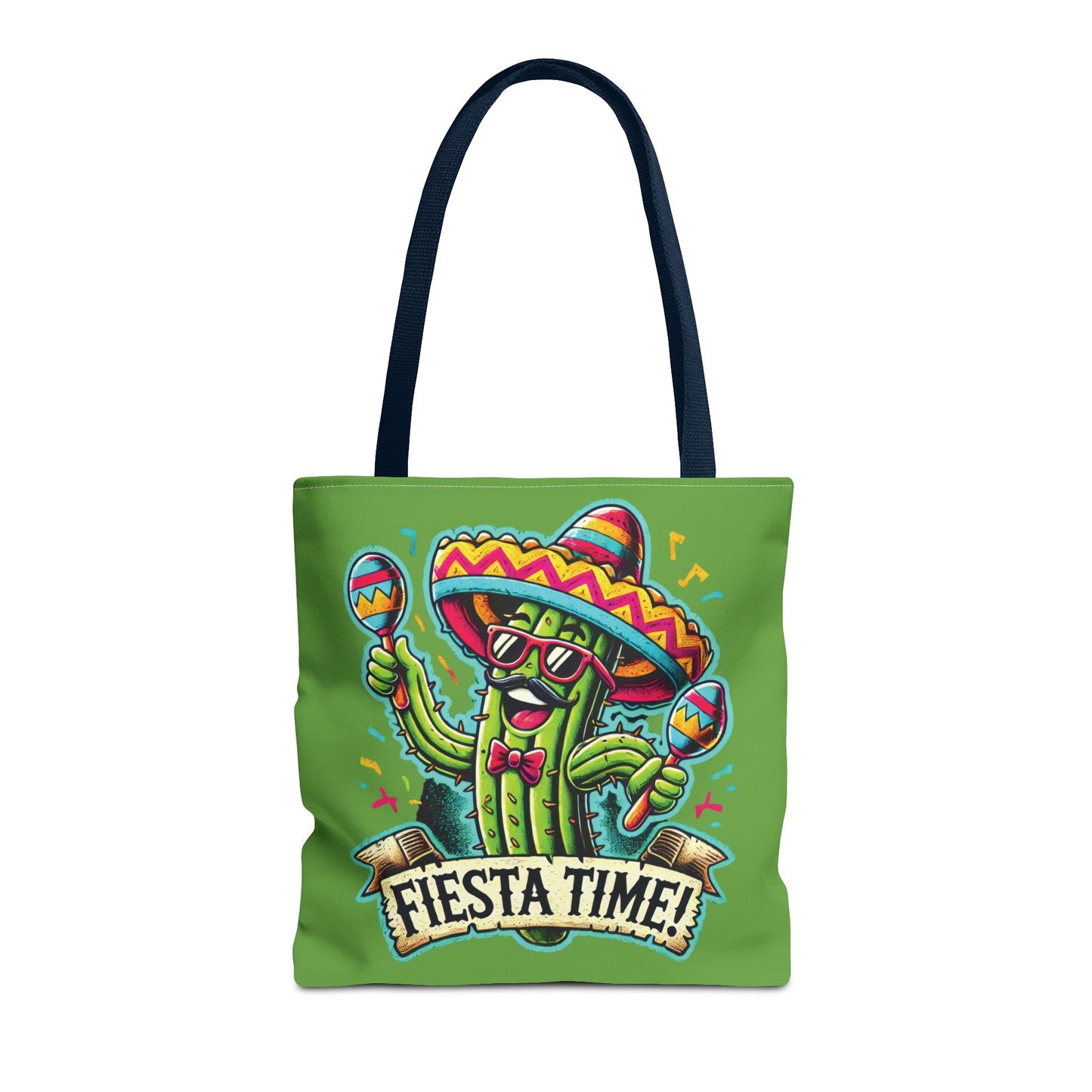 Fiesta Time Cactus Tote Bag, Funny Mexican Party Gift, Sombrero Maracas Print, Cinco de Mayo Bag, Summer Festival Tote, Beach Bag, Shopping