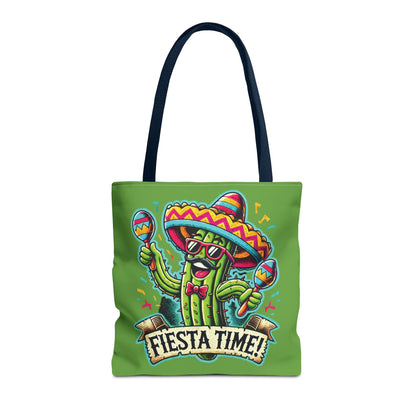 Fiesta Time Cactus Tote Bag, Funny Mexican Party Gift, Sombrero Maracas Print, Cinco de Mayo Bag, Summer Festival Tote, Beach Bag, Shopping