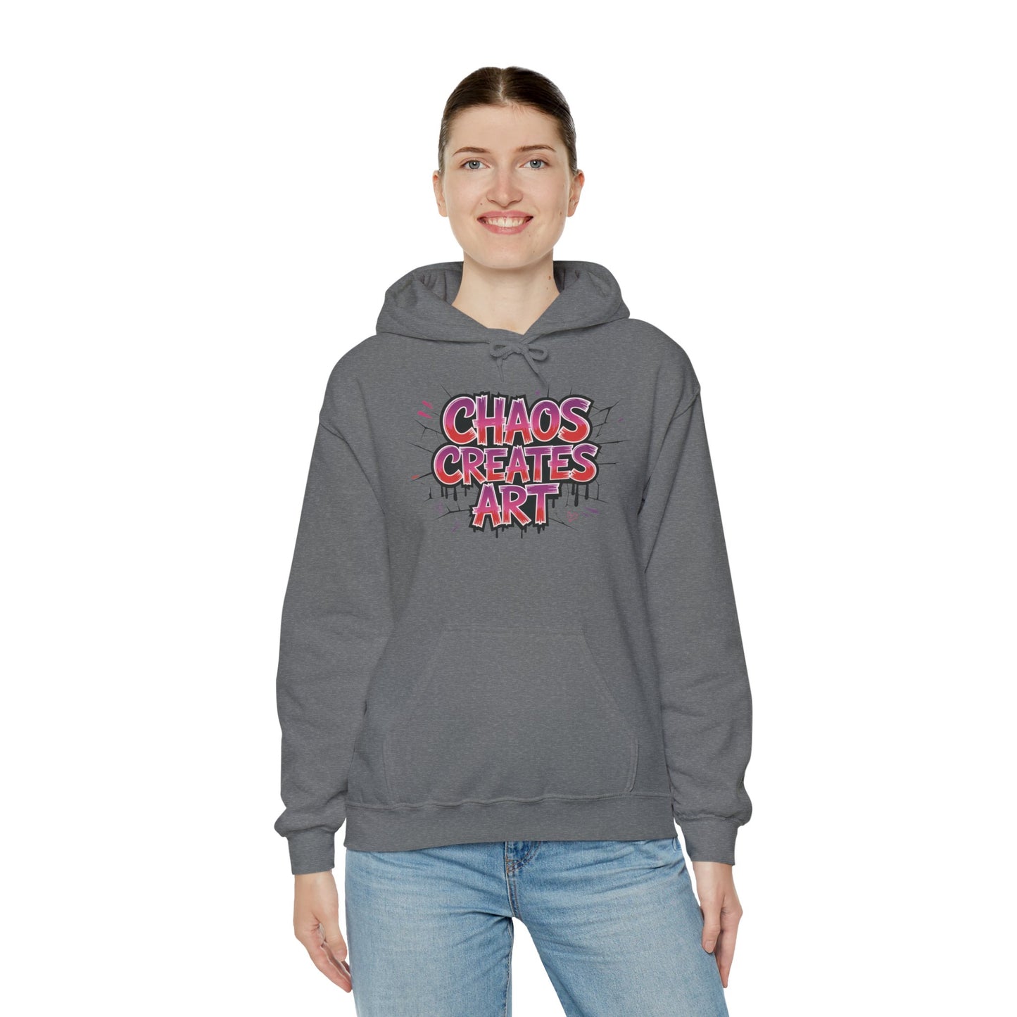 Women's Heavy Blend™ Hooded Sweatshirt, Chaos Creates Art Graffiti Hoodie Women's Streetwear