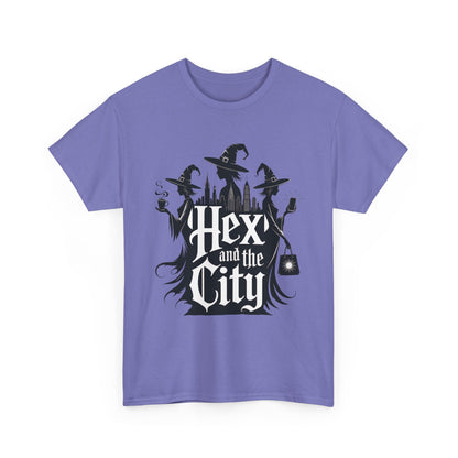 Women's Hex and the City Witch Shirt, Gothic Witches New York Skyline Halloween T-Shirt for Women