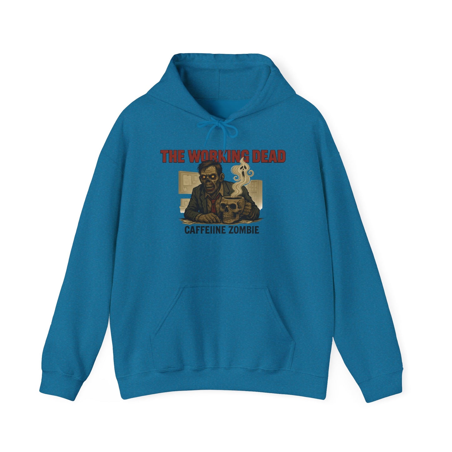The Working Dead Men's Zombie Hoodie, Funny Office Meeting Sweatshirt, Halloween Zombie Top, Coffee Zombie Hoodie, Halloween Work Top