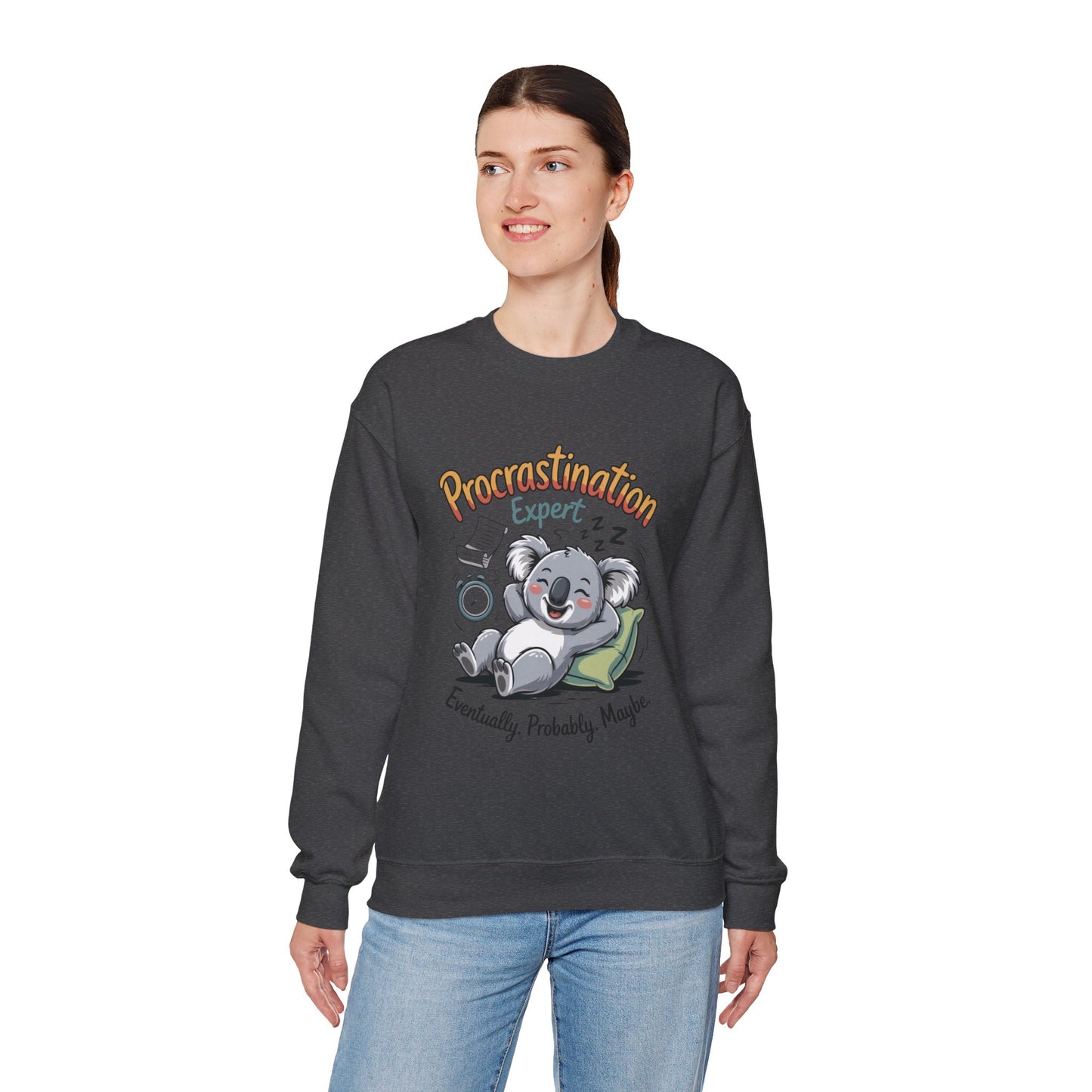 Procrastination Expert Womens Sweatshirt, Funny Crewneck, Cozy Gift for Students, Lazy Day Apparel, Womens Sweatshirt for Relaxation