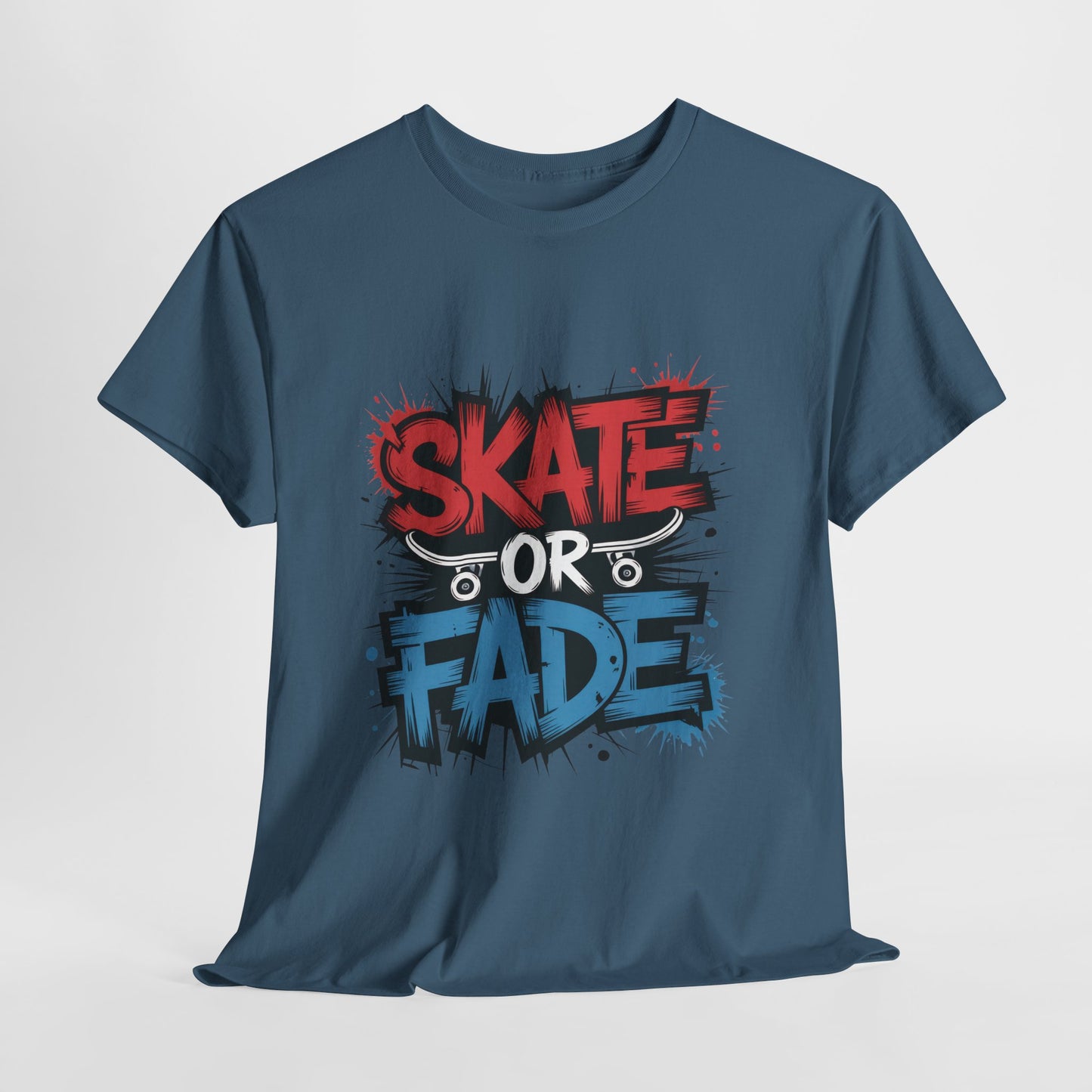 Skate Or Fade Men's T-Shirt, Graffiti Skateboarding Graphic Tee, Urban Streetwear Skater Top