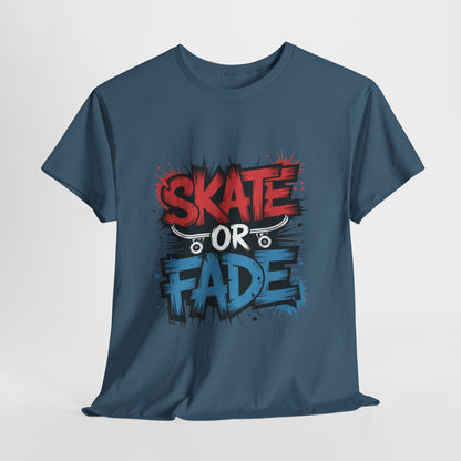 Skate Or Fade Men's T-Shirt, Graffiti Skateboarding Graphic Tee, Urban Streetwear Skater Top