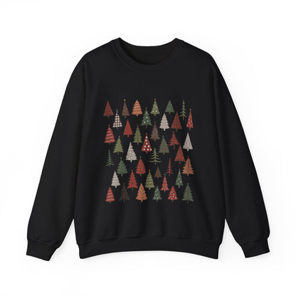 Minimal Christmas Tree Sweatshirt, Rustic Holiday Pullover