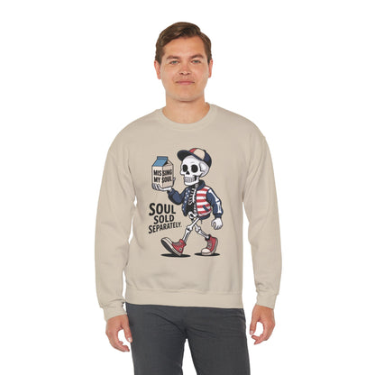 Skeleton Graphic Sweatshirt, Soul Sold Separately Pullover, Funny Gothic Streetwear, Missing My Soul Skull Hoodie Alternative