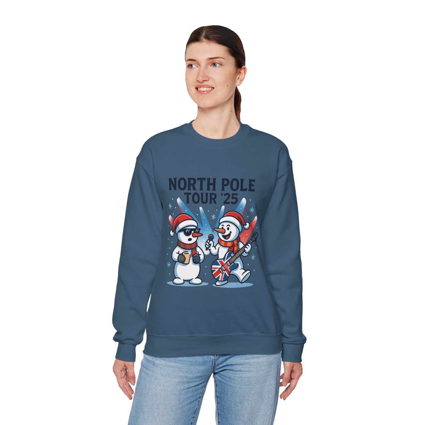 North Pole Tour 25 Women's Christmas Sweatshirt, Funny Rock Holiday Jumper