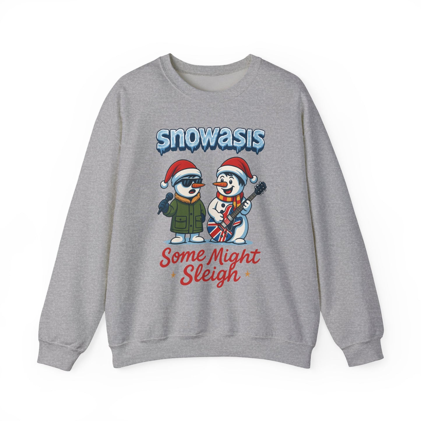 Snowasis Some Might Sleigh Men's Christmas Sweatshirt, Funny Rock Holiday Sweater