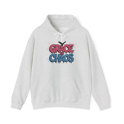 Women's Hoodie Grace in Chaos, Graffiti Dripping Street Art Urban Hoodie, Bold Graphic Pullover