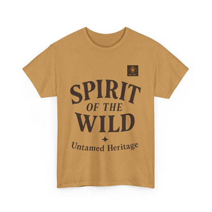 Spirit of the Wild Mens Heavy Cotton Tee, Nature Lover Gift, Outdoor Adventure Shirt, Unisex Tee, Casual Wear, Unique Graphic Apparel