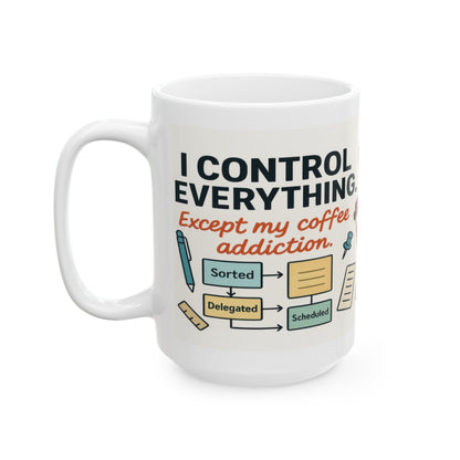 Funny Coffee Addiction Mug, Funny Coffee Lover Gift, Office Mug, Caffeine Addict Gift, Caffeine Chaos Humor Cup, Gift for Coffee Lovers