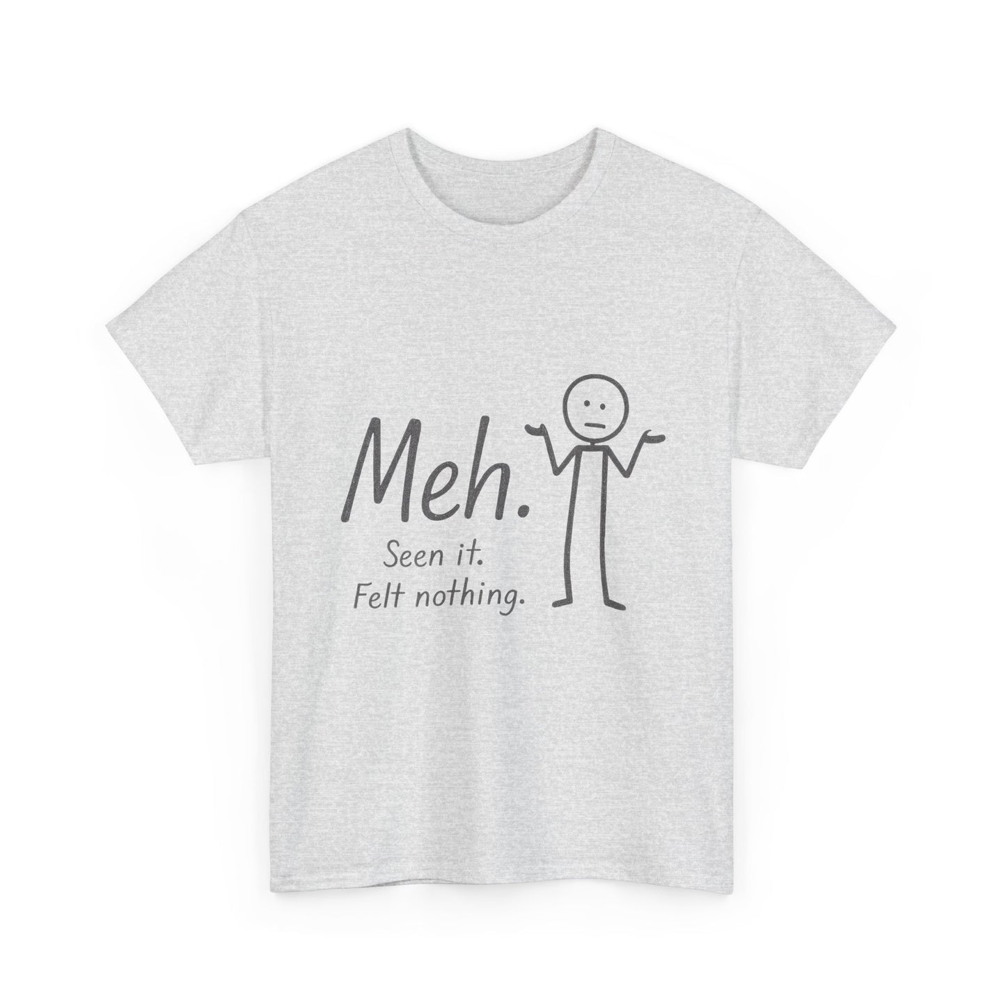 Funny Women's Heavy Cotton Tee, 'Meh' Graphic Shirt, Perfect Gift for Sarcastic Friends, Casual Wear, Birthdays, Everyday Humor, Comfy Tee