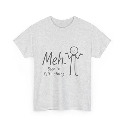 Funny Women's Heavy Cotton Tee, 'Meh' Graphic Shirt, Perfect Gift for Sarcastic Friends, Casual Wear, Birthdays, Everyday Humor, Comfy Tee