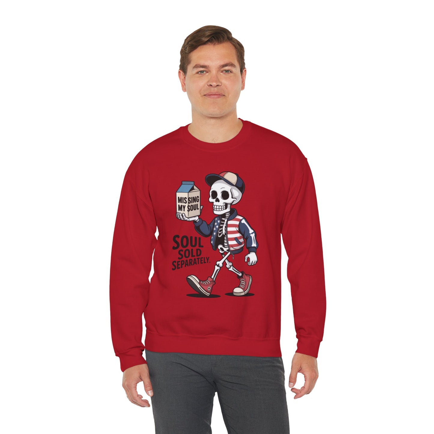 Skeleton Graphic Sweatshirt, Soul Sold Separately Pullover, Funny Gothic Streetwear, Missing My Soul Skull Hoodie Alternative
