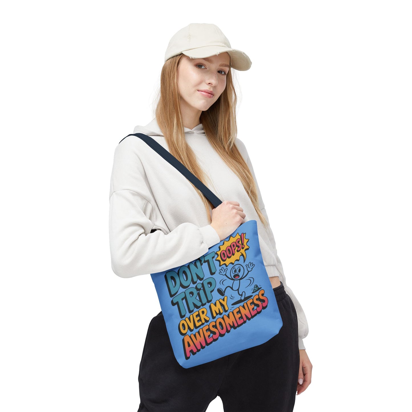 Funny Tote Bag - "Don't Trip Over My Awesomeness" - Perfect for Gifts, Beach Days, Shopping, & More!, , Large Tote Bag, beach weekender bag