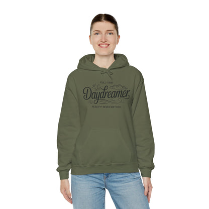 Womens Hooded Sweatshirt, Daydreamer Hoodie, Funny Full-Time Dreamer Graphic Sweatshirt, Reality Never Met Her Cozy Quote Hoodie