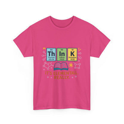 Smart Womens Science T-Shirt, THINK Periodic Table Tee, Funny Elemental Nerd Gift for Her, Graphic Tee for Science Lovers