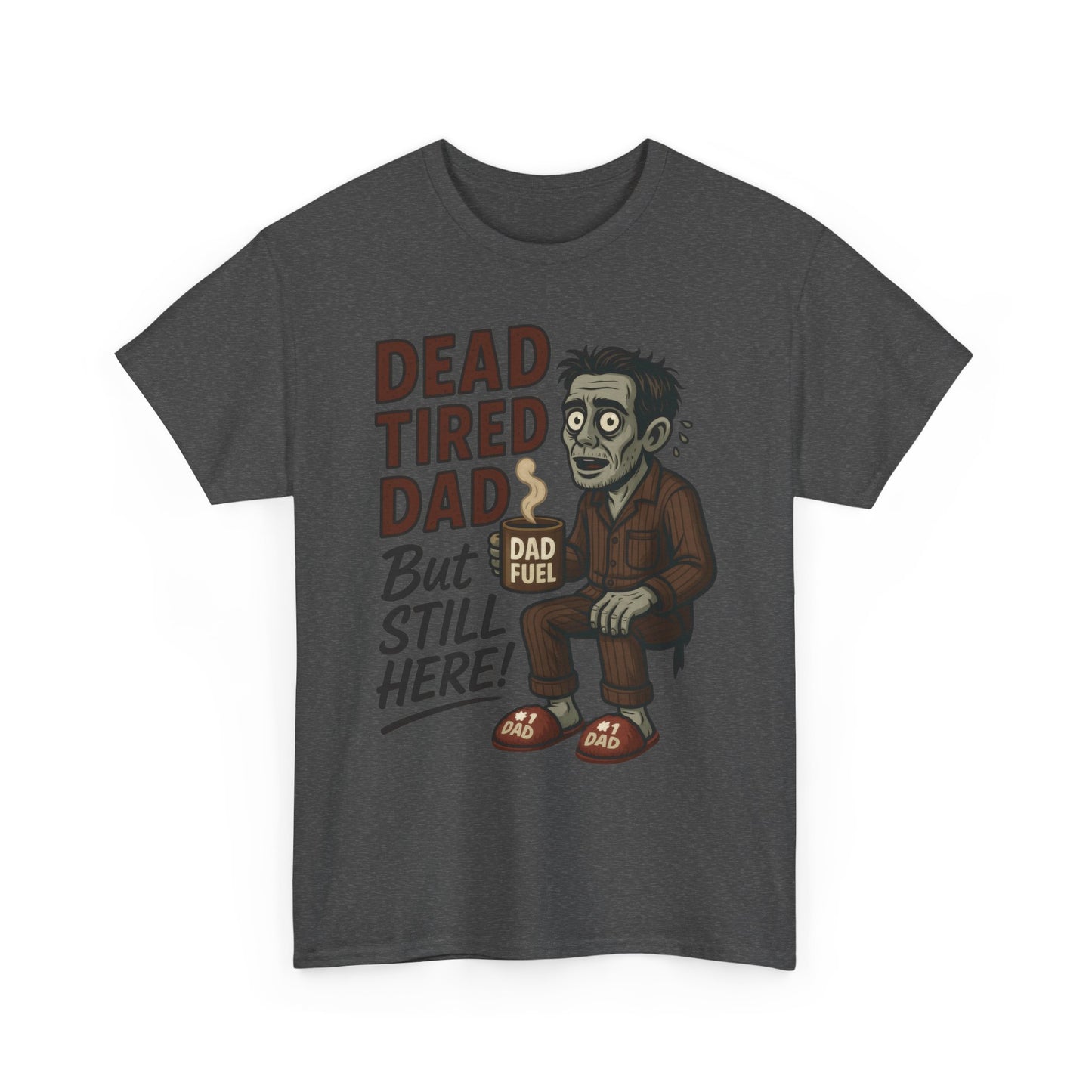 Dead Tired Dad Funny Zombie Coffee Men's T-Shirt, Father's Day Gift for Men, Dad Fuel Graphic Tee, Halloween Dad Tee