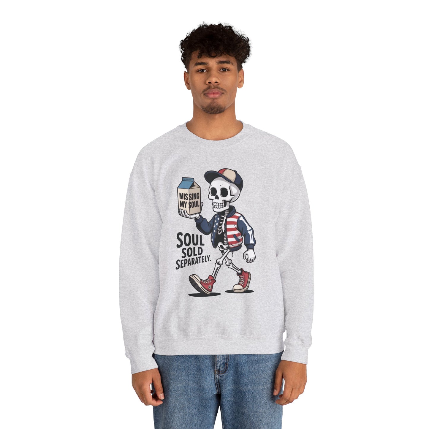 Skeleton Graphic Sweatshirt, Soul Sold Separately Pullover, Funny Gothic Streetwear, Missing My Soul Skull Hoodie Alternative
