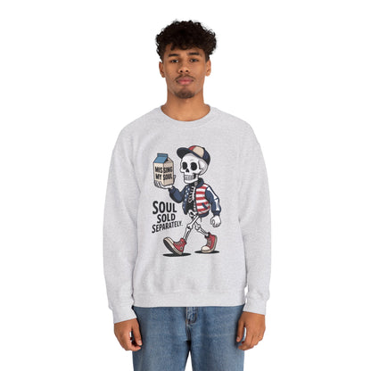 Skeleton Graphic Sweatshirt, Soul Sold Separately Pullover, Funny Gothic Streetwear, Missing My Soul Skull Hoodie Alternative