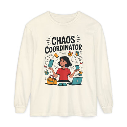 Chaos Coordinator Women's Long Sleeve, Mom Life Graphic Long Sleeve, Gift for Busy Moms, Multitasking Mom Gift, Cute Mother's Day Gift