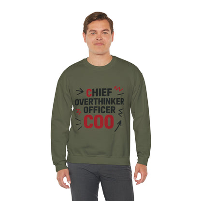 Chief Overthinker Officer Men's Sweatshirt, COO Funny Office Humor Graphic Pullover, Men's Heavy Blend™ Crewneck Sweatshirt