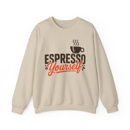 Men's Heavy Blend™ Crewneck Sweatshirt, Espresso Yourself Sweatshirt, Funny Coffee Lover Mens Crewneck, Cafe Lover Gift