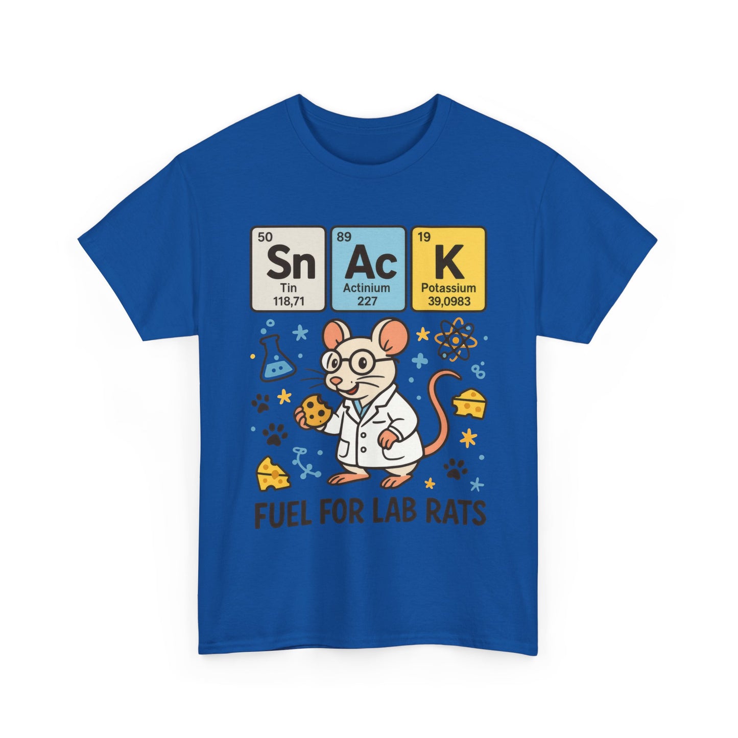 Funny Womens Science T-Shirt,Periodic Table Tee, Fuel for Lab Rats Nerdy Shirt, Gifts for STEM Lovers, Quirky Science Apparel