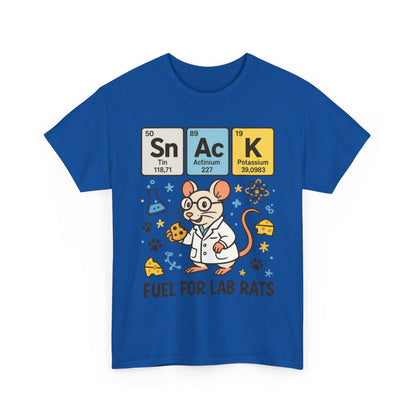 Funny Womens Science T-Shirt,Periodic Table Tee, Fuel for Lab Rats Nerdy Shirt, Gifts for STEM Lovers, Quirky Science Apparel