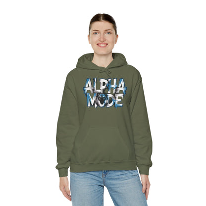 Mens Heavy Blend™ Hooded Sweatshirt, Alpha Mode Wolf Hoodie Mens Bold Streetwear