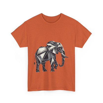 Geometric Elephant Tee - Minimalist Art Shirt, Nature Lover Gift, Animal Print T-Shirt, Unisex Cotton Tee, Eco-Friendly Wear