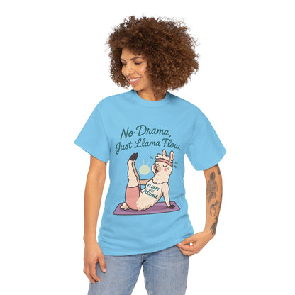 No Drama Llama Yoga Tee, Funny Yoga Llama T-Shirt for Women, Gift for Yoga Lovers, Fun Yoga T-Shirt for Animal Lovers, Humor Shirt