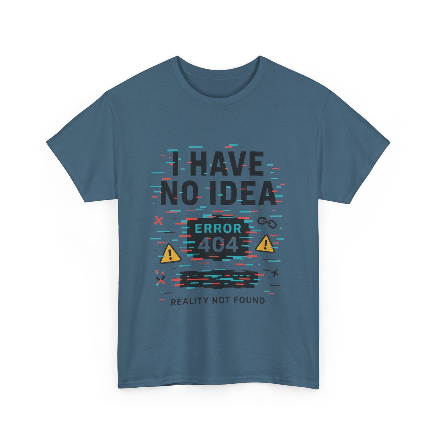 Funny Error 404 Unisex Heavy Cotton Tee, Graphic Tee, Humor Shirt, Gift for Tech Lovers, Casual Wear, Unique T-Shirt