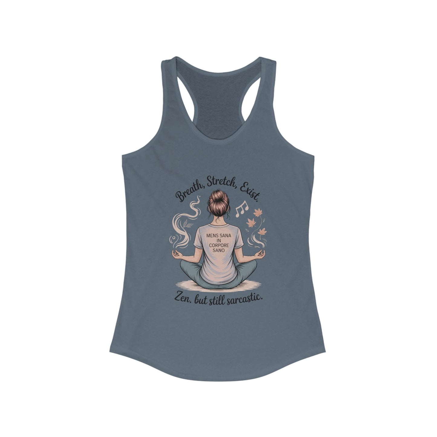 Zen & Sarcastic Women's Racerback Tank, Yoga Top, Gift for Yogis, Workout Shirt, Funny Fitness Apparel