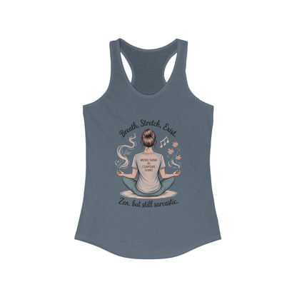Zen & Sarcastic Women's Racerback Tank, Yoga Top, Gift for Yogis, Workout Shirt, Funny Fitness Apparel