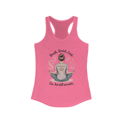 Zen & Sarcastic Women's Racerback Tank, Yoga Top, Gift for Yogis, Workout Shirt, Funny Fitness Apparel