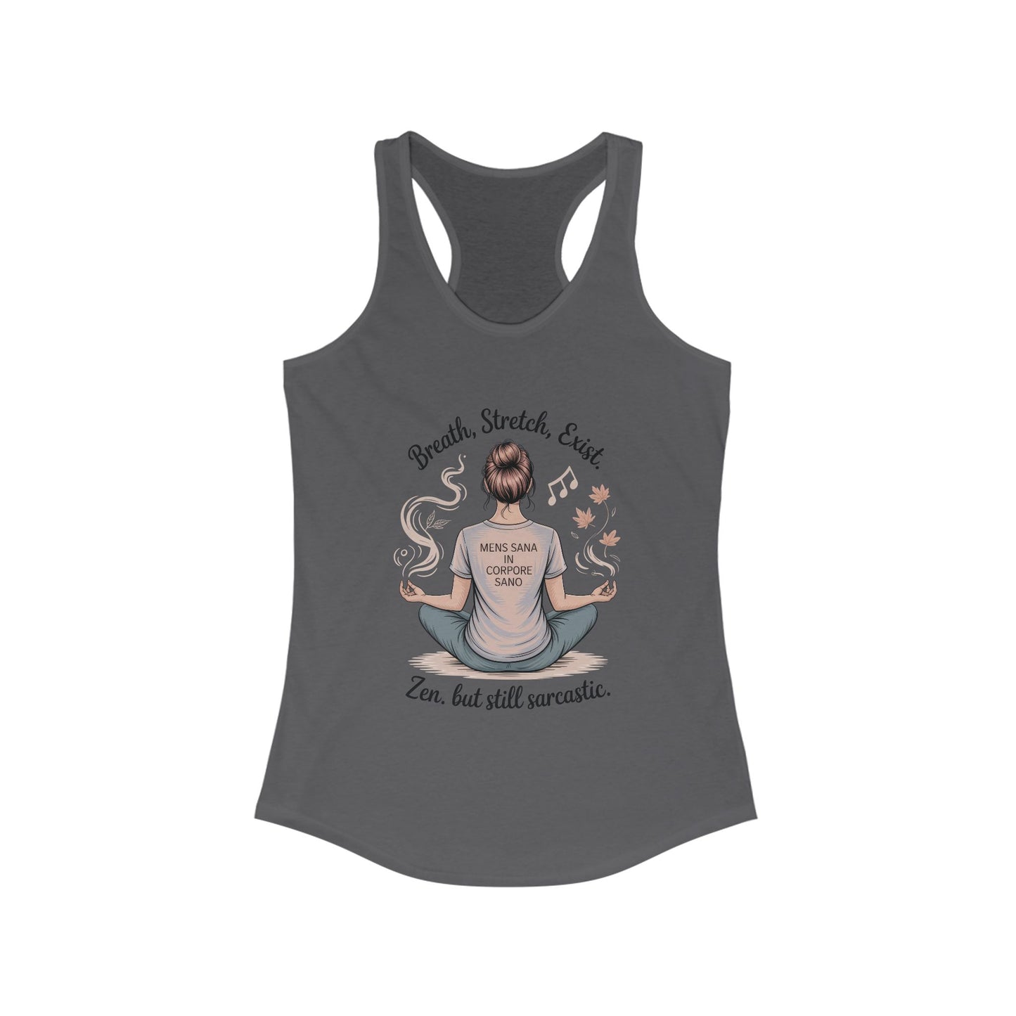 Zen & Sarcastic Women's Racerback Tank, Yoga Top, Gift for Yogis, Workout Shirt, Funny Fitness Apparel
