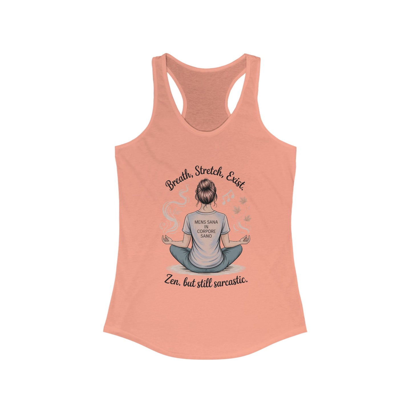 Zen & Sarcastic Women's Racerback Tank, Yoga Top, Gift for Yogis, Workout Shirt, Funny Fitness Apparel