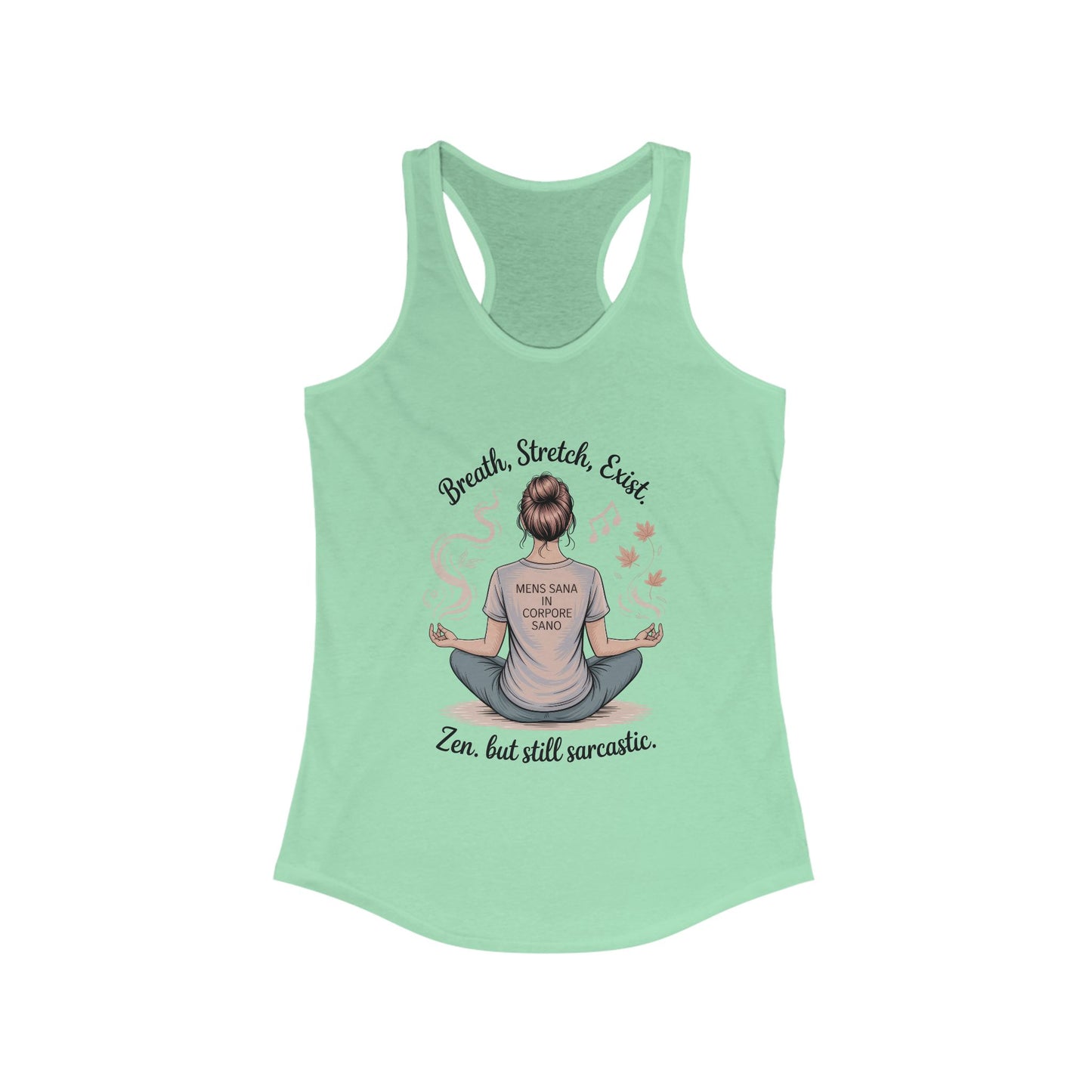 Zen & Sarcastic Women's Racerback Tank, Yoga Top, Gift for Yogis, Workout Shirt, Funny Fitness Apparel