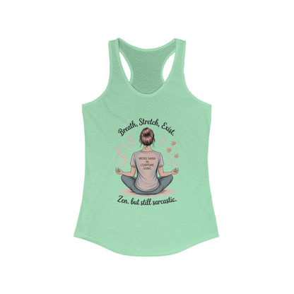 Zen & Sarcastic Women's Racerback Tank, Yoga Top, Gift for Yogis, Workout Shirt, Funny Fitness Apparel