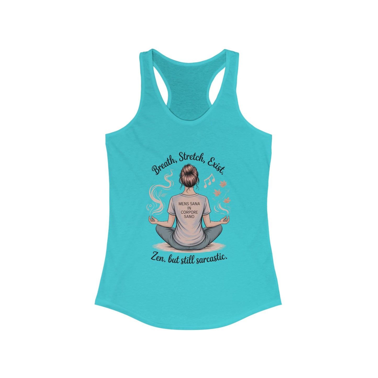 Zen & Sarcastic Women's Racerback Tank, Yoga Top, Gift for Yogis, Workout Shirt, Funny Fitness Apparel