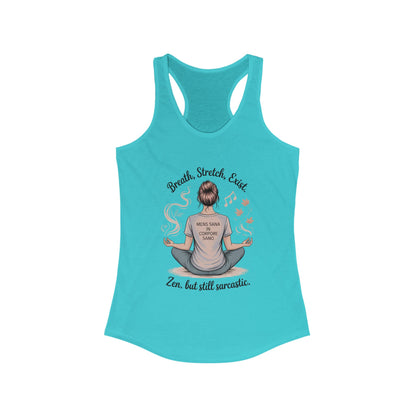Zen & Sarcastic Women's Racerback Tank, Yoga Top, Gift for Yogis, Workout Shirt, Funny Fitness Apparel