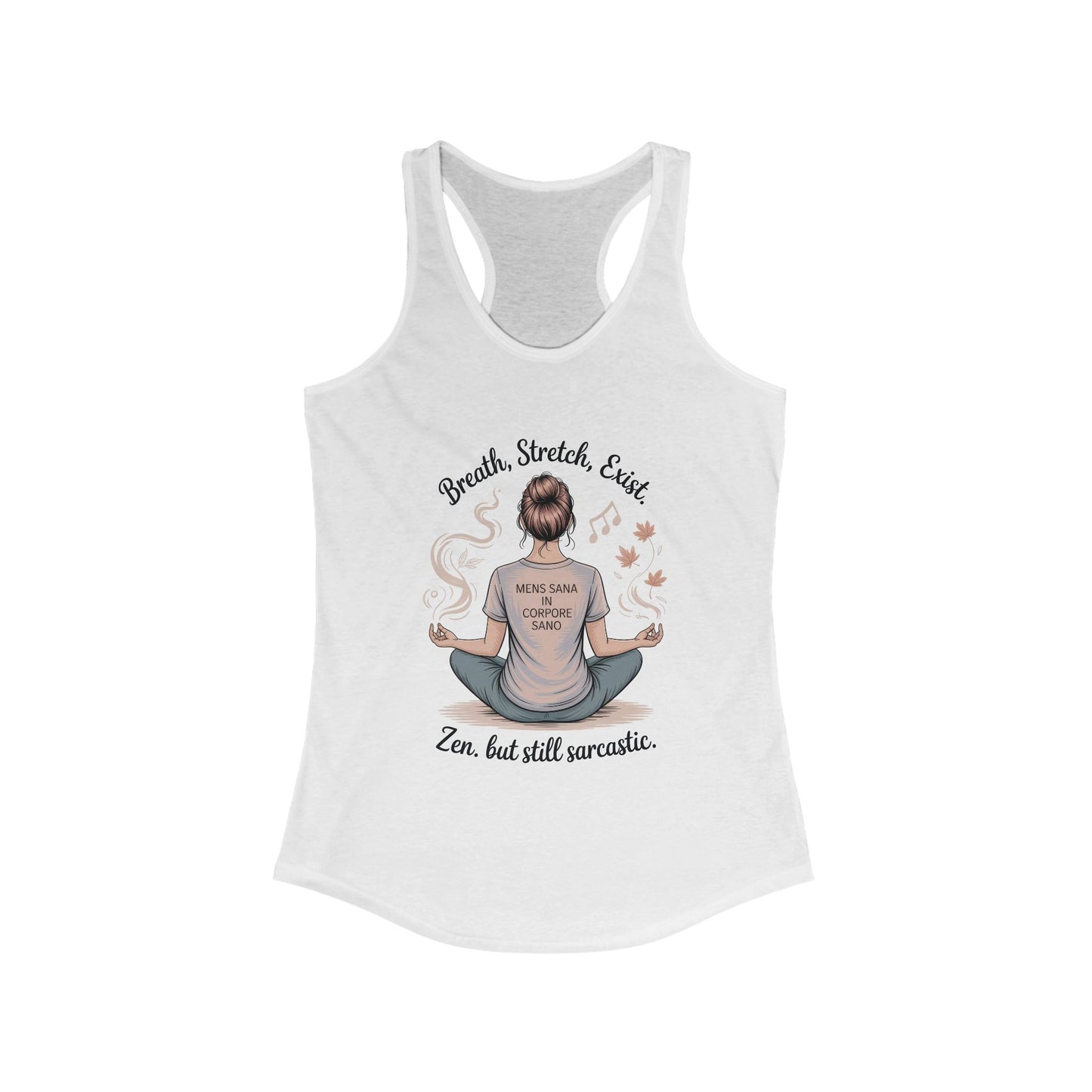 Zen & Sarcastic Women's Racerback Tank, Yoga Top, Gift for Yogis, Workout Shirt, Funny Fitness Apparel
