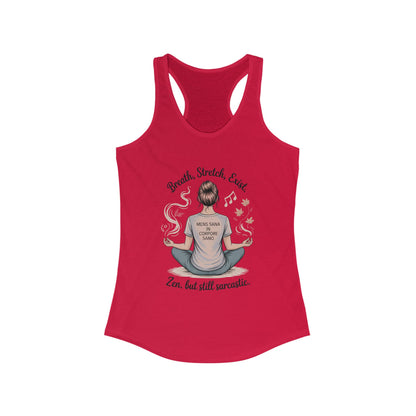 Zen & Sarcastic Women's Racerback Tank, Yoga Top, Gift for Yogis, Workout Shirt, Funny Fitness Apparel