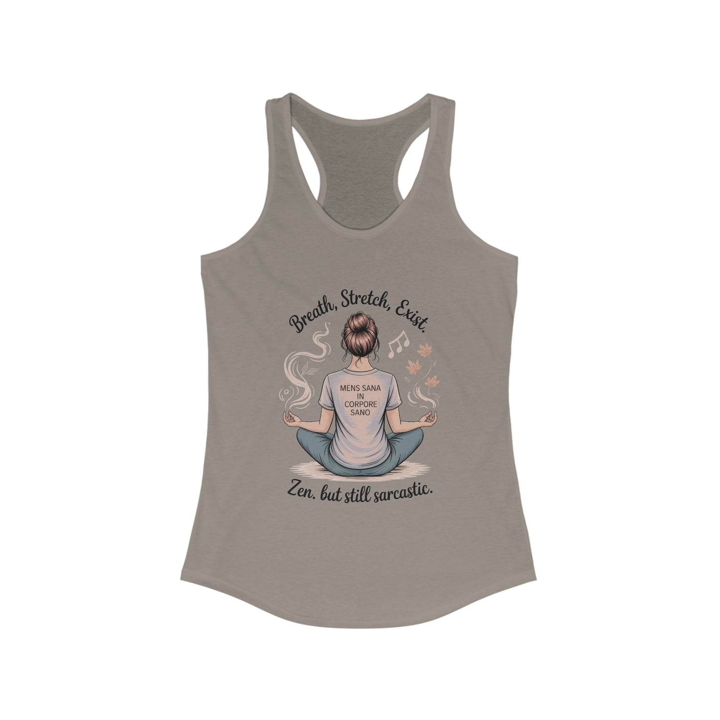 Zen & Sarcastic Women's Racerback Tank, Yoga Top, Gift for Yogis, Workout Shirt, Funny Fitness Apparel